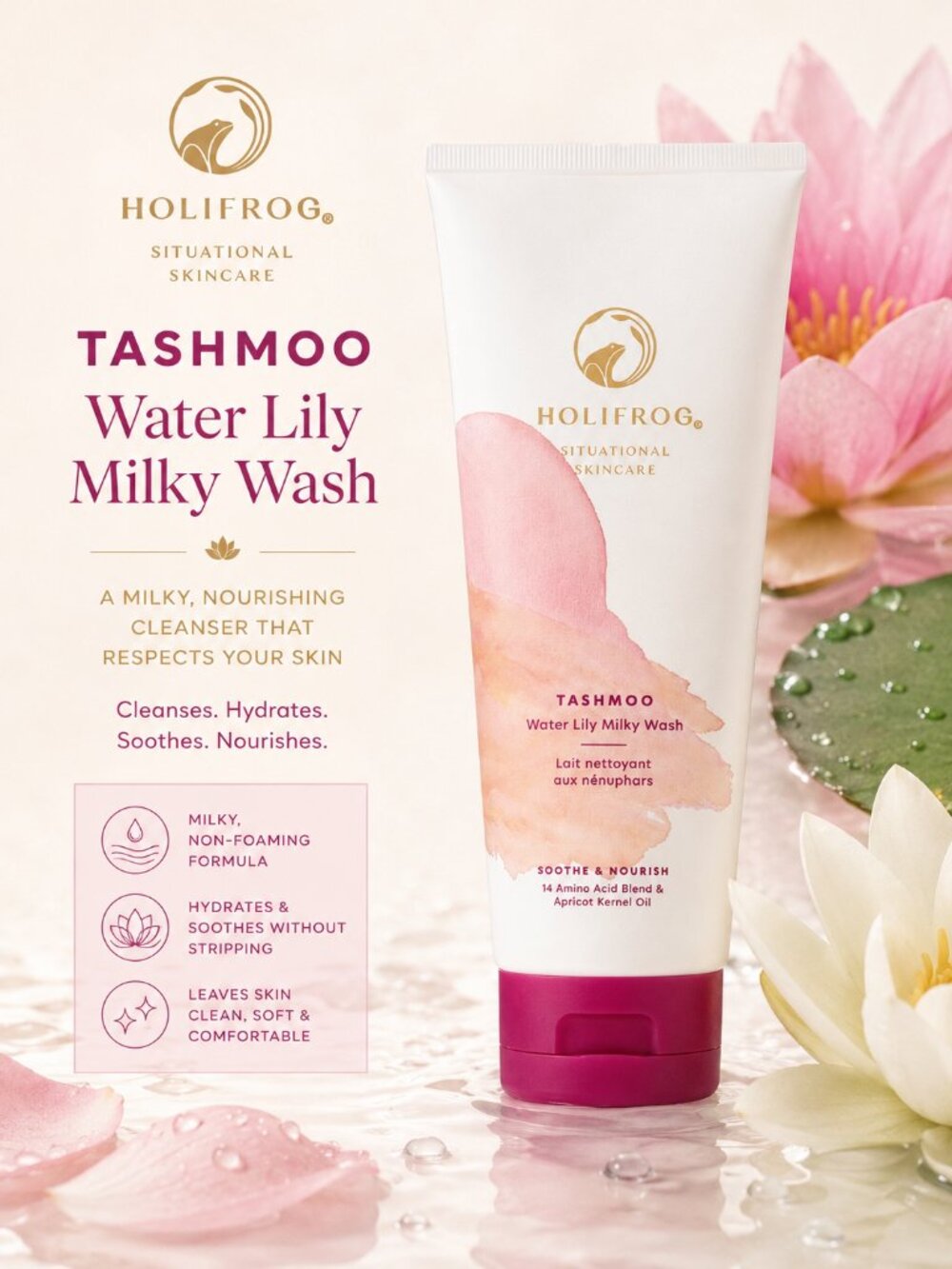 HoliFrog Tashmoo Amino Hydrating Milky Cleanser 8 fl oz. 237mL